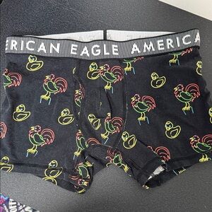American Eagle Outfitters Black Boxer Briefs with Colorful Rooster Print
